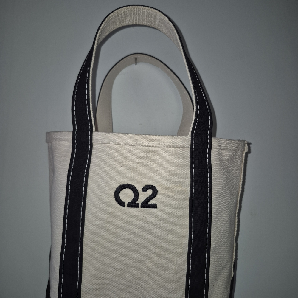 L.L. Bean Canvas Tote - Cream with Black Stripes